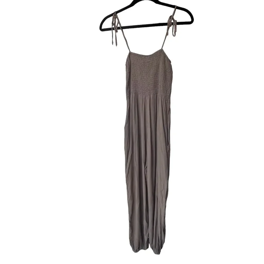 urban outfitters uo smocked tie strap jumpsuit women xsmall xs - Picture 3 of 11